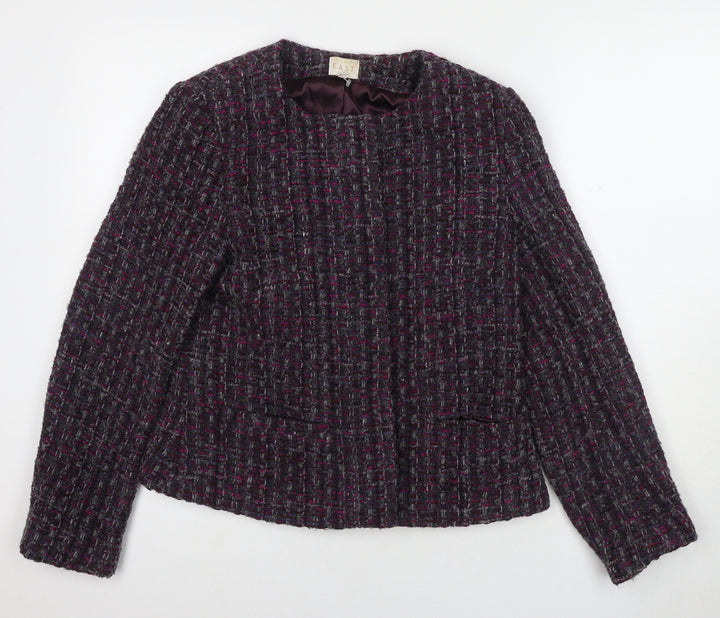 East Women's Purple Tweed Jacket Size 12