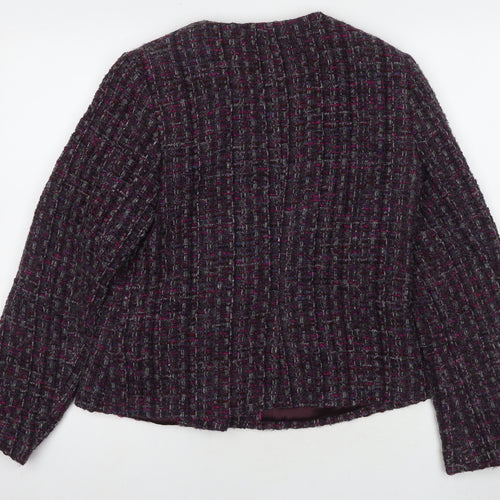 East Women's Purple Tweed Jacket Size 12