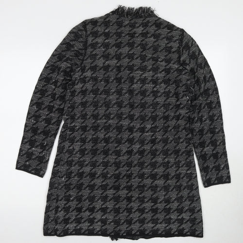 Faber Women's Black Cardigan Size 12 Houndstooth Knit