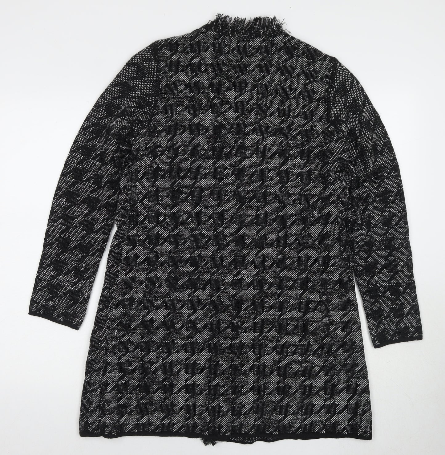 Faber Women's Black Cardigan Size 12 Houndstooth Knit