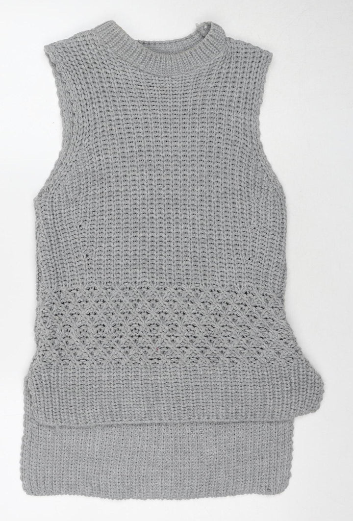 QED London Women's Grey Sleeveless Knit Vest Size M/L