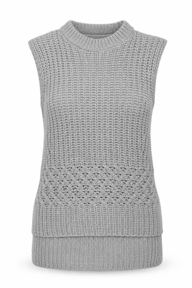 QED London Women's Grey Sleeveless Knit Vest Size M/L