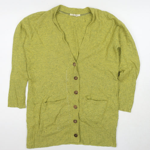 White Stuff Women's Green V-Neck Cardigan Size 10