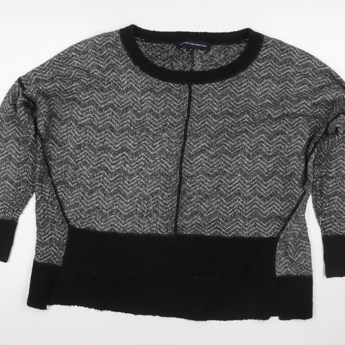 French Connection Women's Black Geometric Knit Jumper S