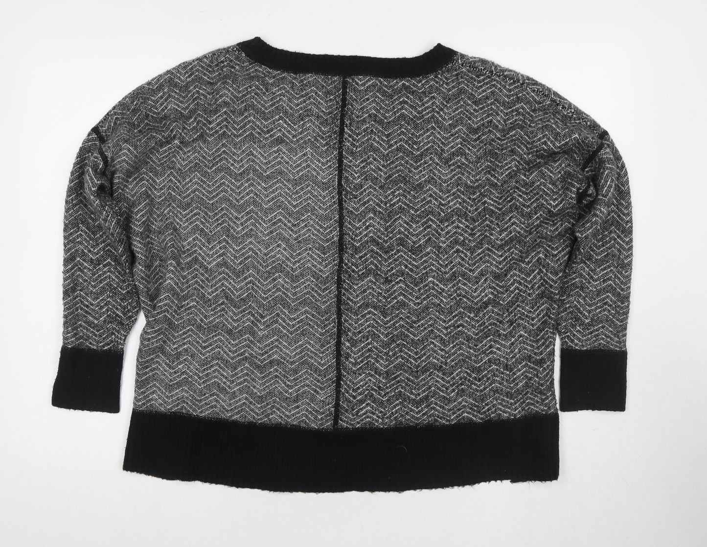 French Connection Women's Black Geometric Knit Jumper S