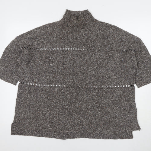 French Connection Women's Grey High Neck Pullover Jumper M