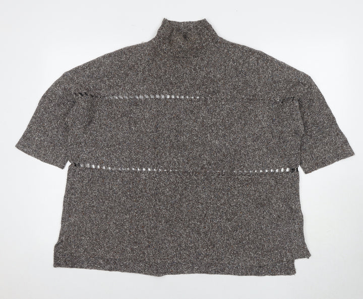 French Connection Women's Grey High Neck Pullover Jumper M