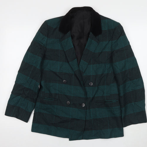 Mia Cassara Women's Plaid Wool Blazer, Size 12, Multicoloured