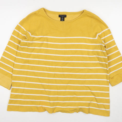 Adrienne Vittadini Women's Yellow Pullover Jumper Size 12