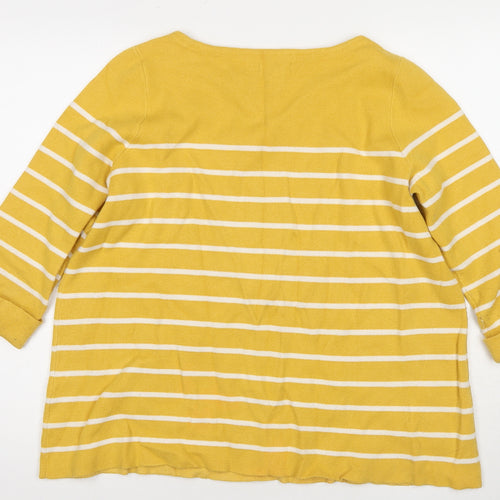 Adrienne Vittadini Women's Yellow Pullover Jumper Size 12