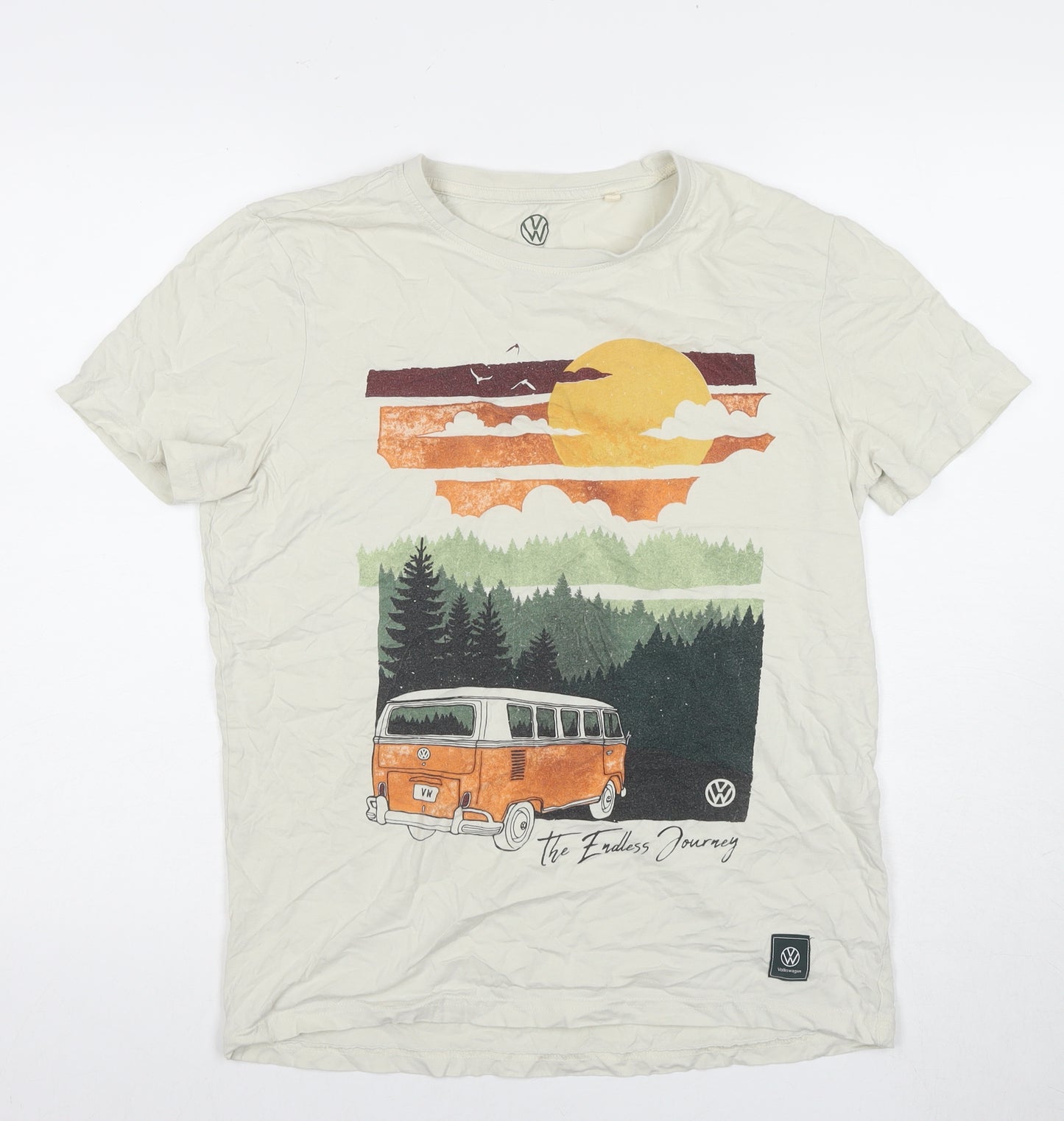 TU Men's White Volkswagen Graphic T-Shirt, Size M