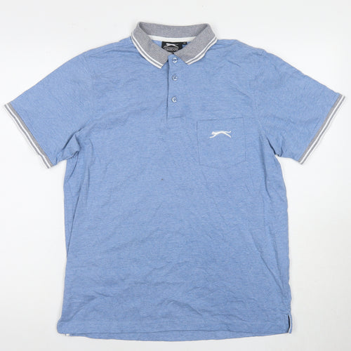 Slazenger Men's Blue Polo Shirt M - Sporty & Stylish