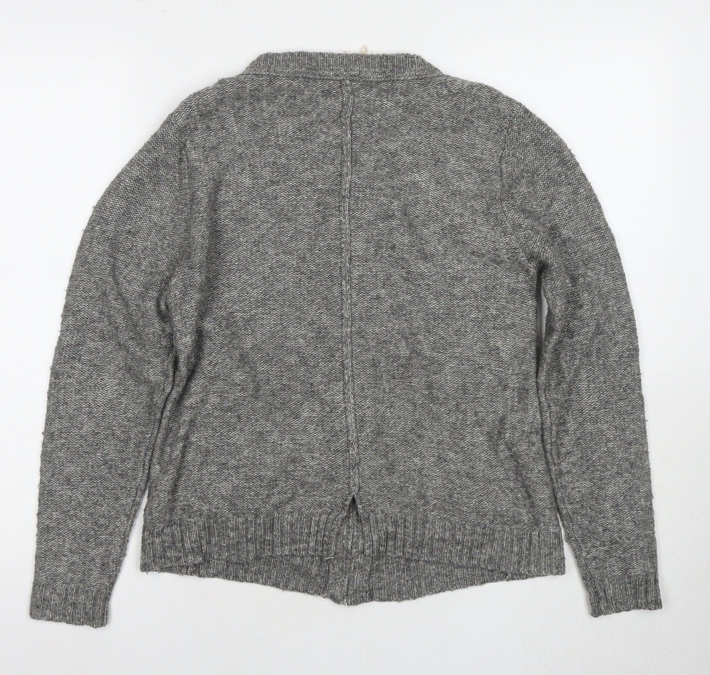 White Stuff Women's Grey Knit Cardigan, Size 12, Full Zip Casual Jumper