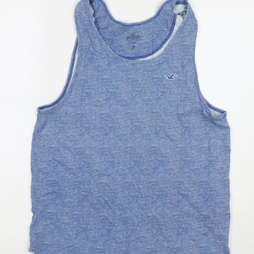 Hollister Men's Blue Sleeveless T-Shirt, Size M