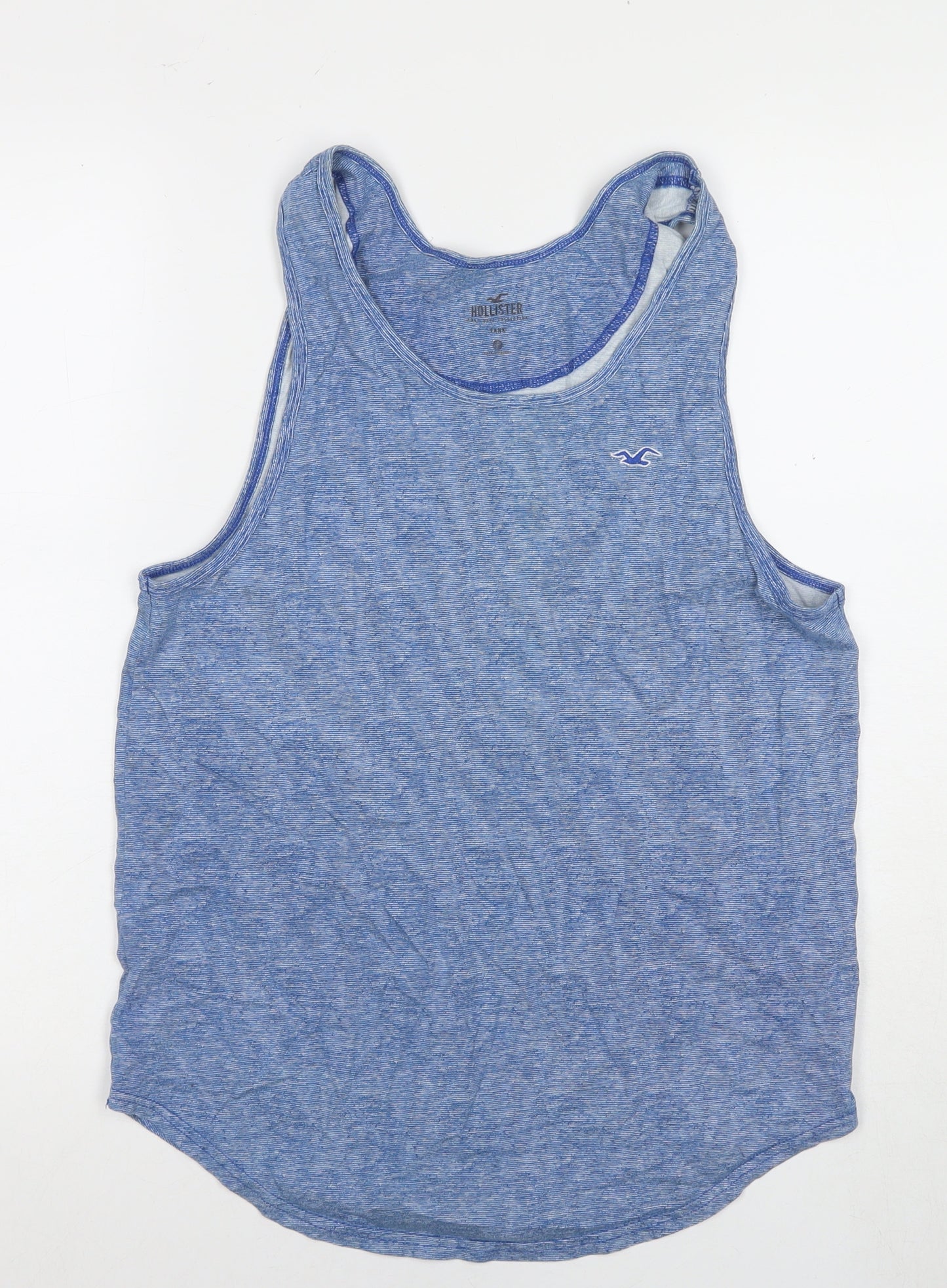 Hollister Men's Blue Sleeveless T-Shirt, Size M