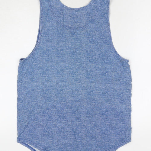 Hollister Men's Blue Sleeveless T-Shirt, Size M