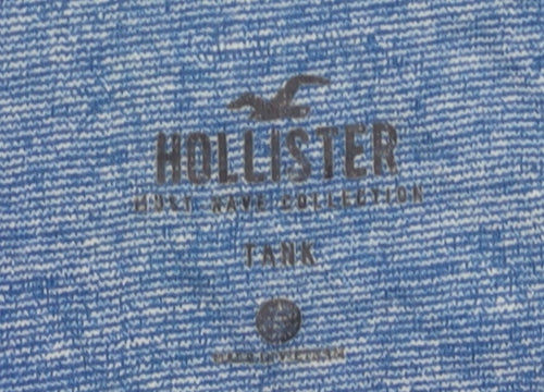 Hollister Men's Blue Sleeveless T-Shirt, Size M