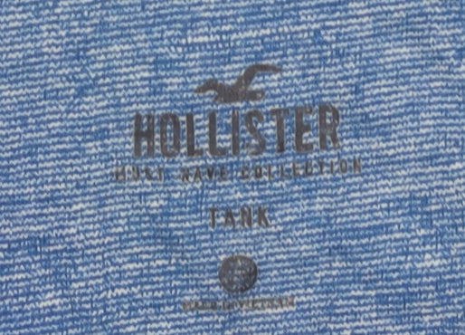 Hollister Men's Blue Sleeveless T-Shirt, Size M