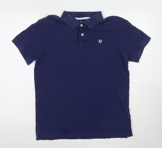 Crew Clothing Co. Men's Blue Medium Polo Shirt