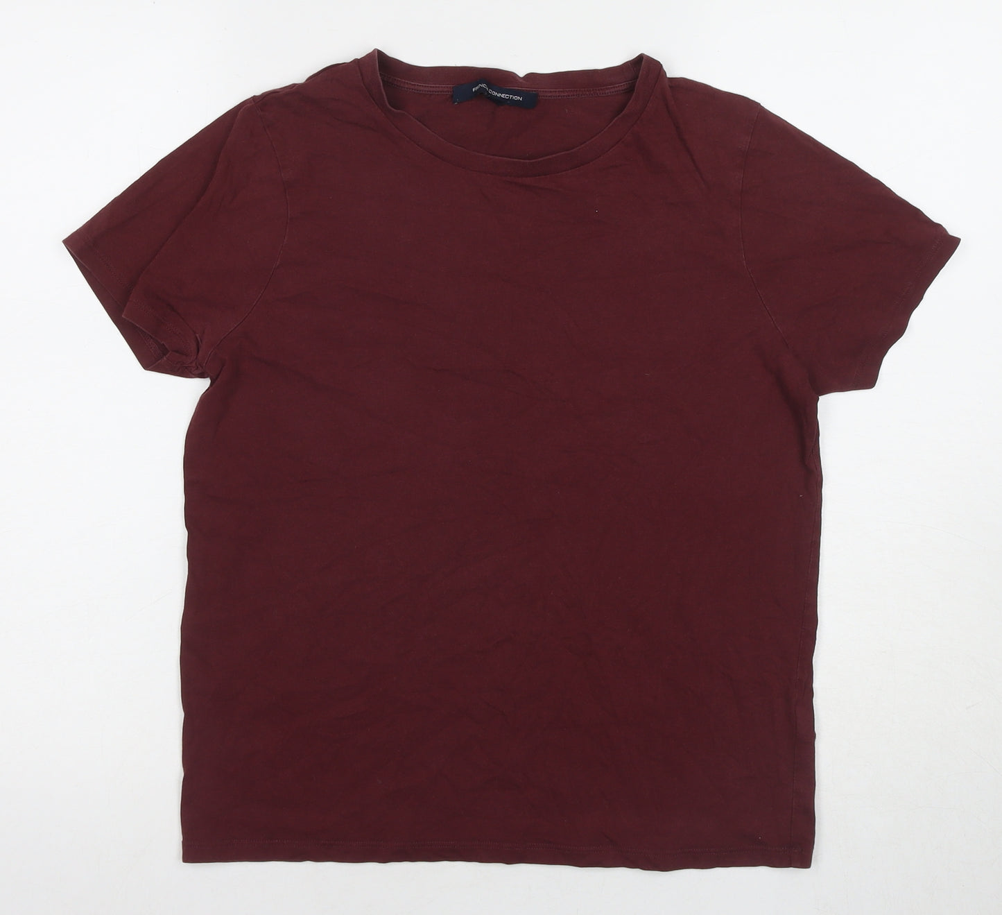 French Connection Men's Red Cotton Crew Neck T-Shirt