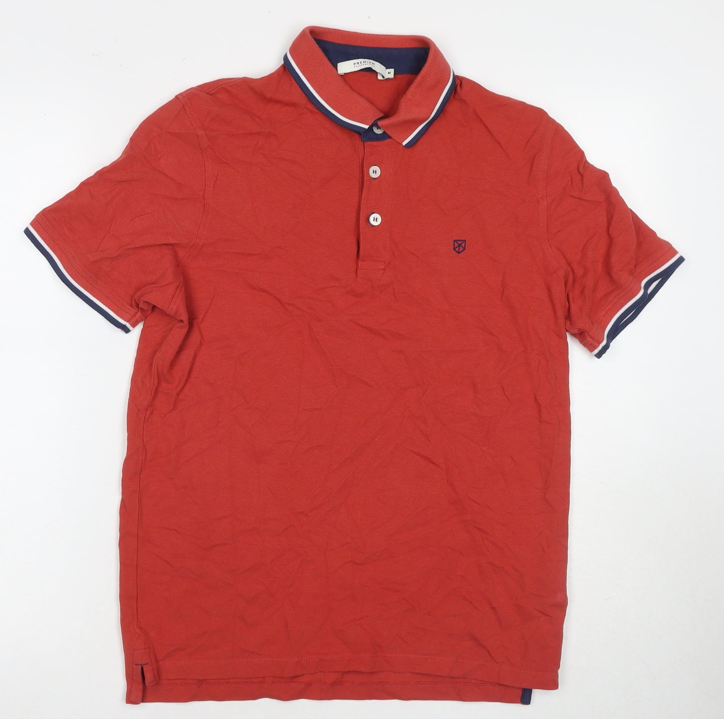 JACK & JONES Men's Red Polo, Size M, Short Sleeve