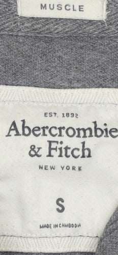 Abercrombie & Fitch Men's Grey Polo Shirt, Size S