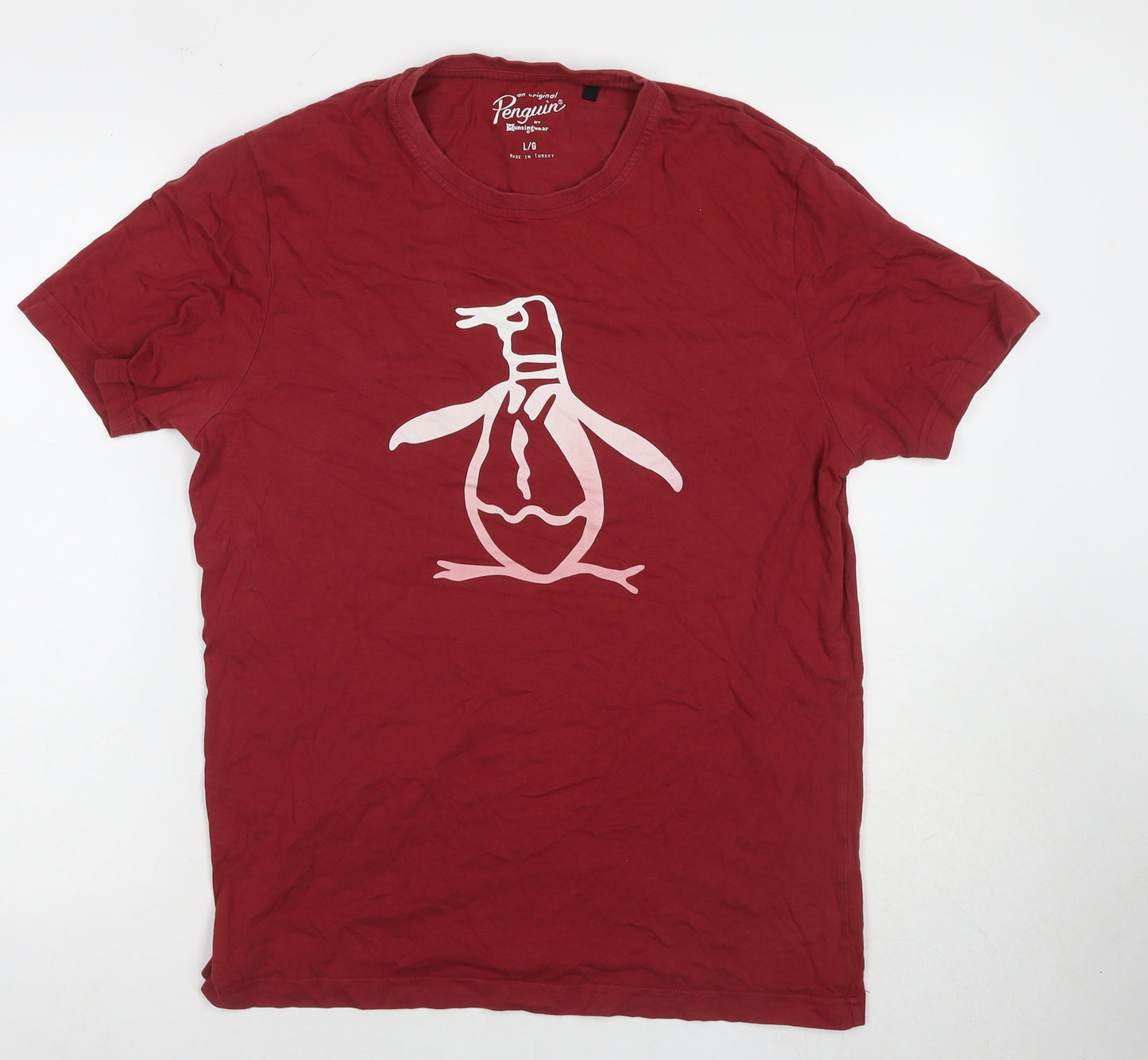 Original Penguin Men's Red Graphic T-Shirt, L, Casual Cotton Tee