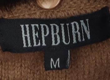 Hepburn Women's Brown Wool Jacket with Fur Trim, M