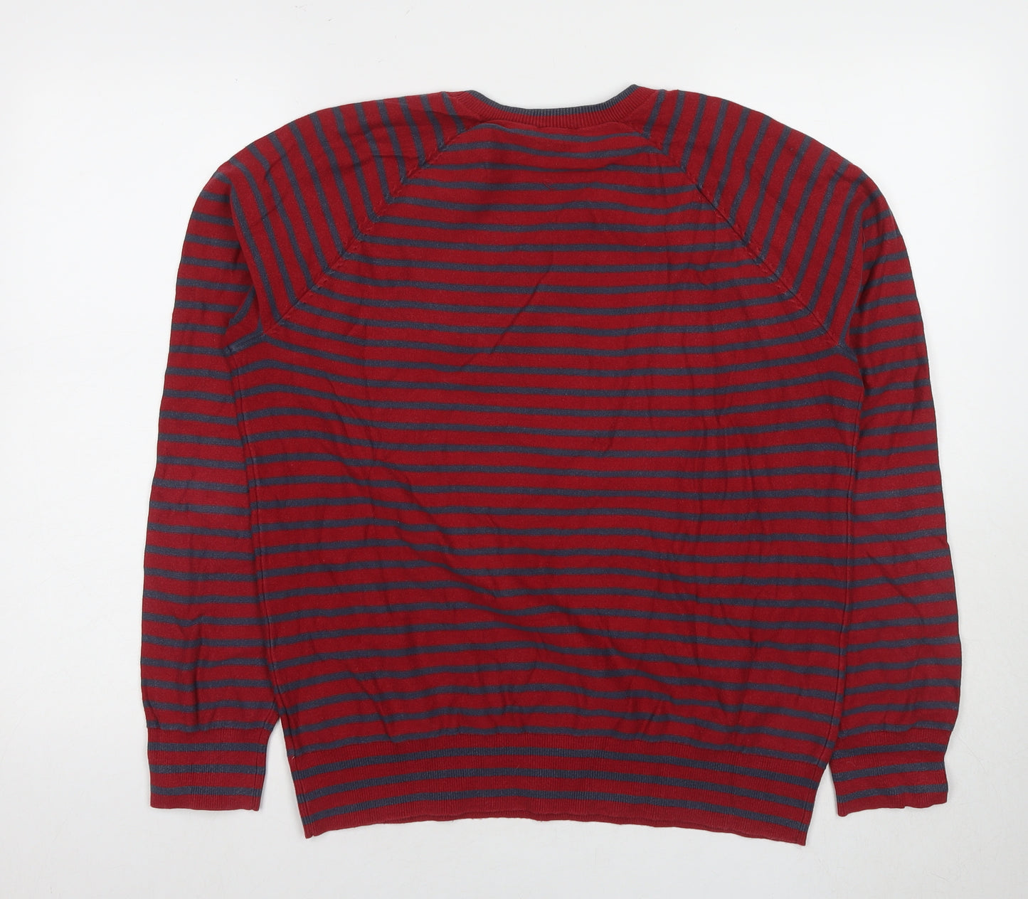 Gap Men's Red Striped Pullover Jumper Large