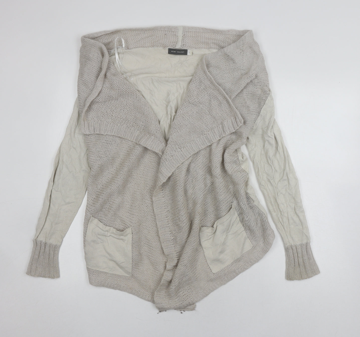 Mint Velvet Women's Beige Cardigan Size 12 Acrylic Wool