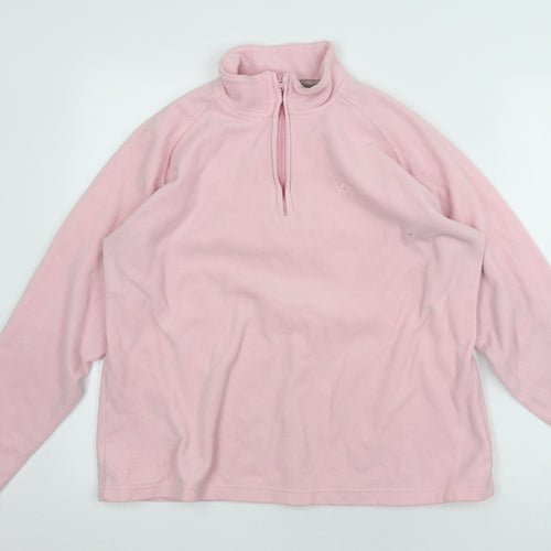 Hawkshead Women's Pink Fleece 1/4 Zip Pullover - Size 20