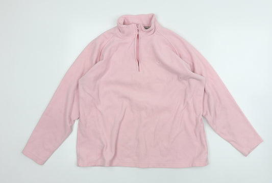 Hawkshead Women's Pink Fleece 1/4 Zip Pullover - Size 20