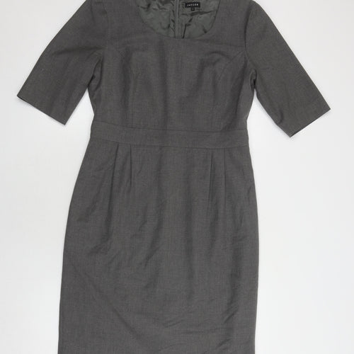 Jaeger Women's Grey Sheath Dress Size 12 Business