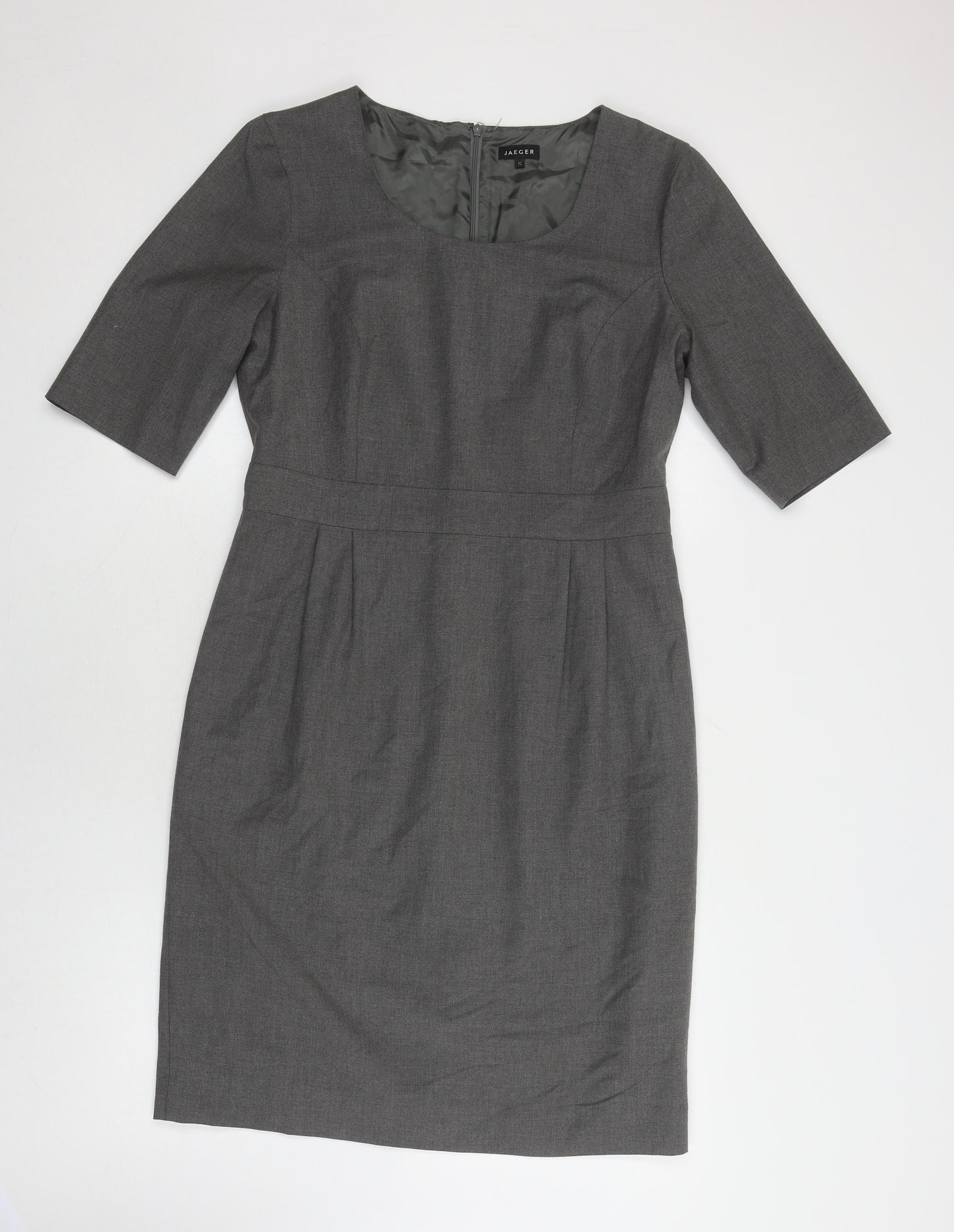 Jaeger Women's Grey Sheath Dress Size 12 Business