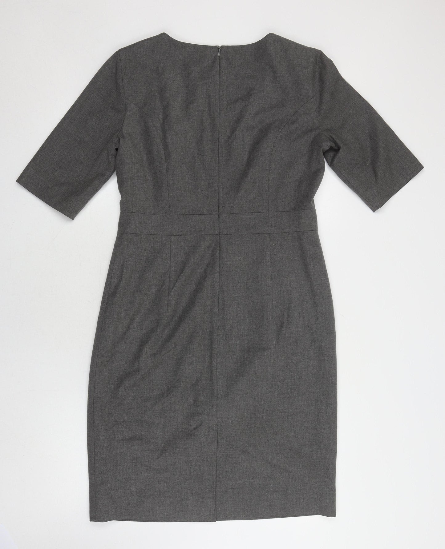 Jaeger Women's Grey Sheath Dress Size 12 Business