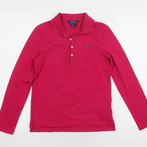 Polo Ralph Lauren Women's Pink L Basic Polo Shirt