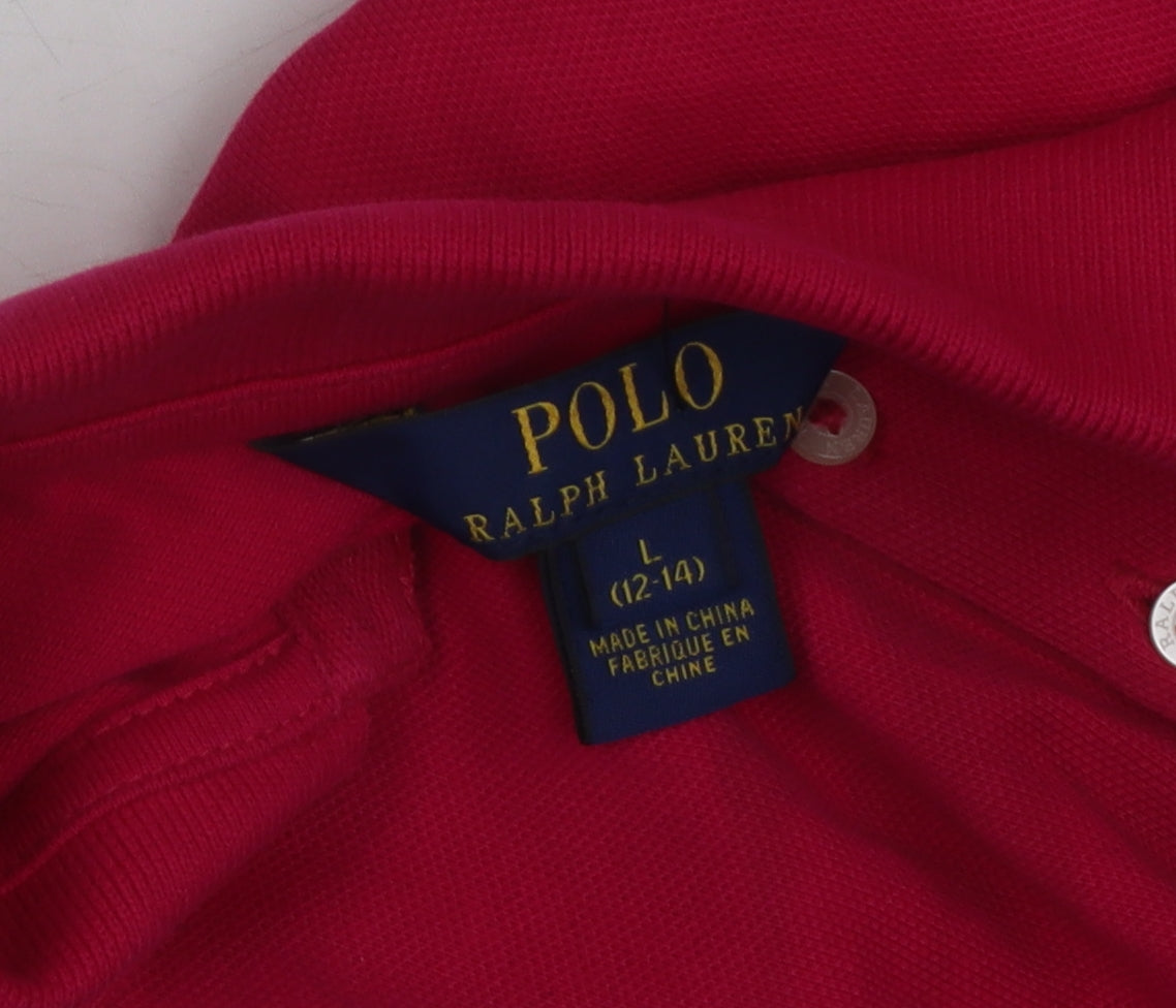 Polo Ralph Lauren Women's Pink L Basic Polo Shirt