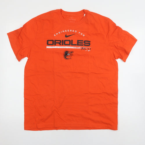 Nike Men’s Orange Orioles T-Shirt, Size L, Graphic Print