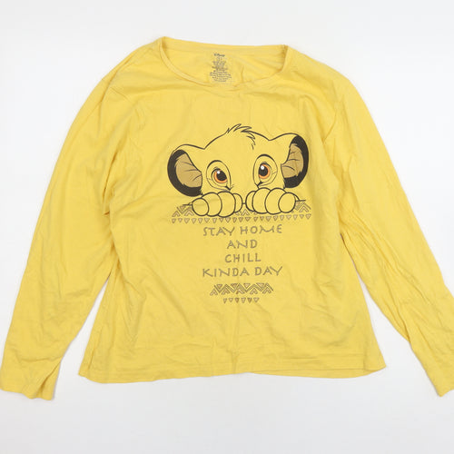 Disney Women's Yellow Graphic T-Shirt, Size 10-12
