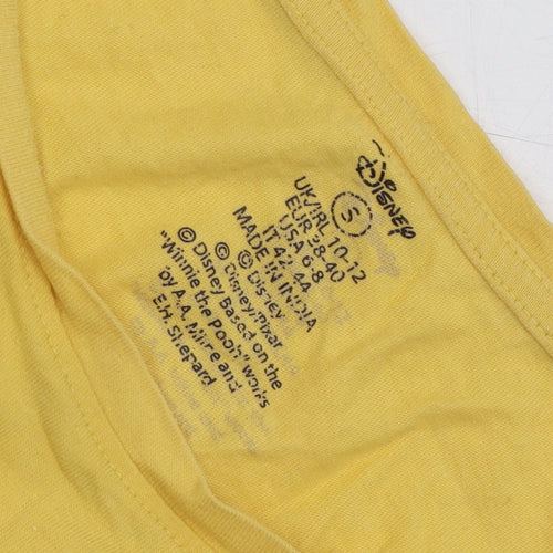 Disney Women's Yellow Graphic T-Shirt, Size 10-12