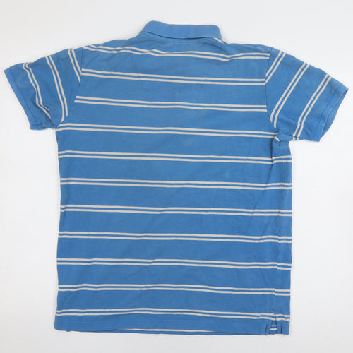 Soviet Men's Blue Striped XL Polo Shirt - Casual Style