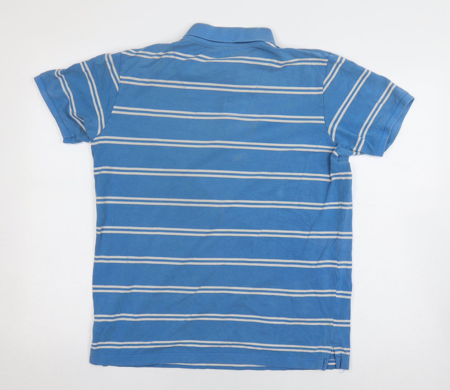 Soviet Men's Blue Striped XL Polo Shirt - Casual Style