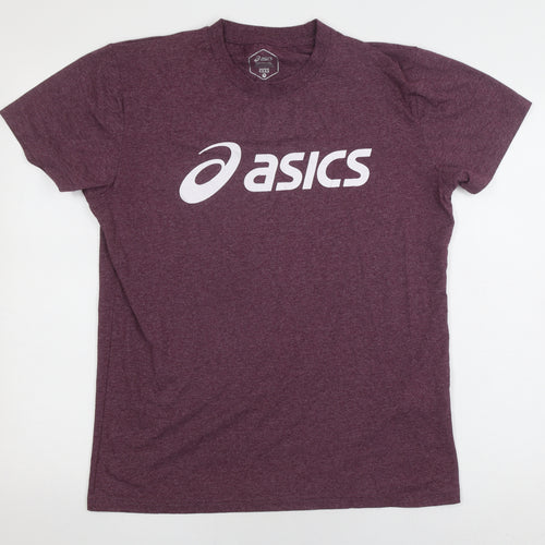 Asics Men's Purple Logo Crew Neck T-Shirt, Size M