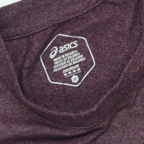 Asics Men's Purple Logo Crew Neck T-Shirt, Size M