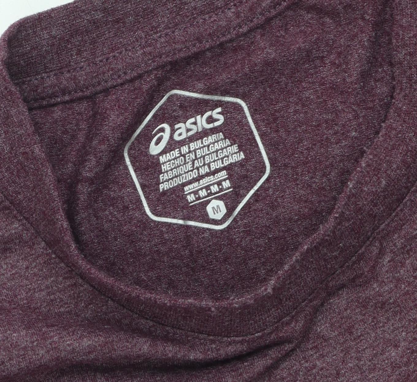 Asics Men's Purple Logo Crew Neck T-Shirt, Size M