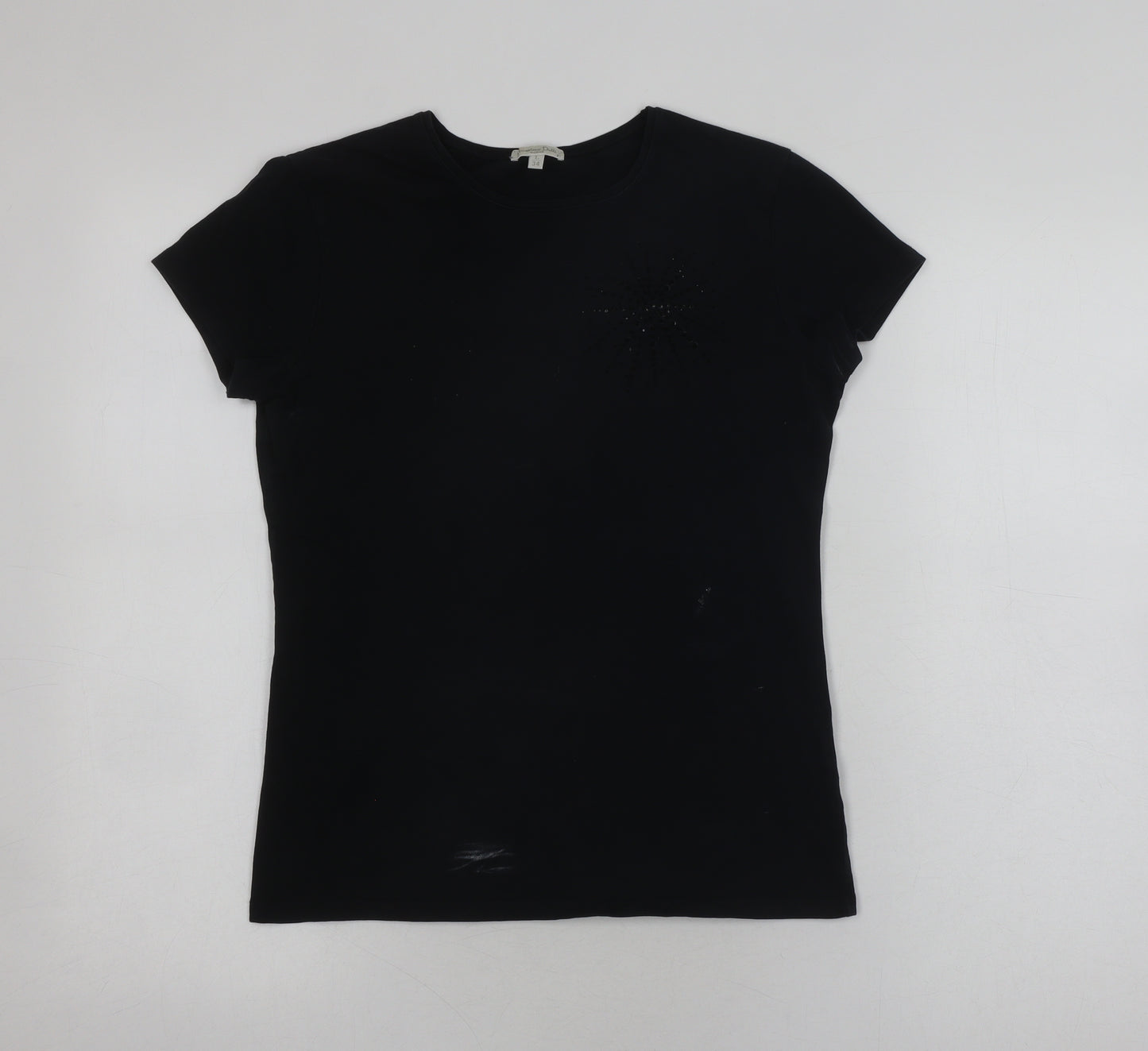 Massimo Dutti Women's Black T-Shirt L Short Sleeve