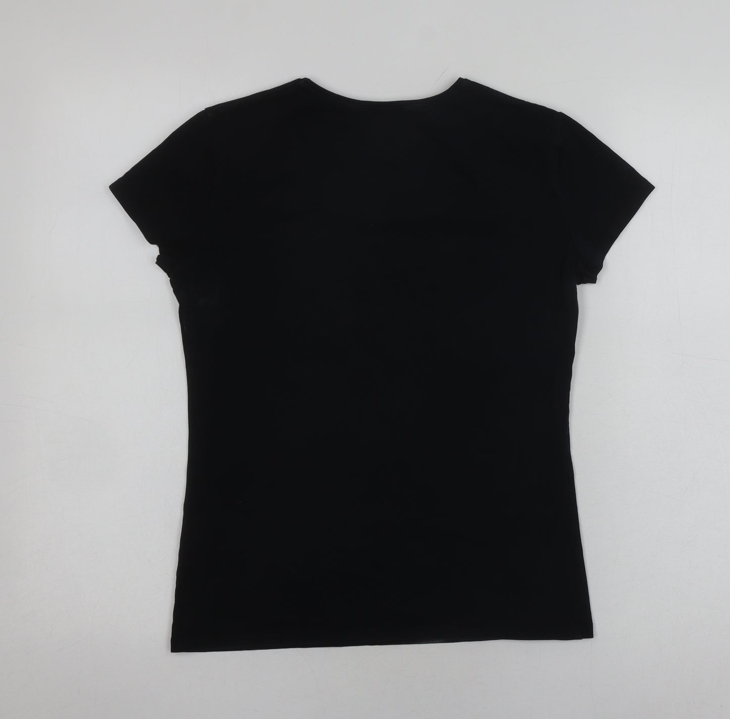 Massimo Dutti Women's Black T-Shirt L Short Sleeve