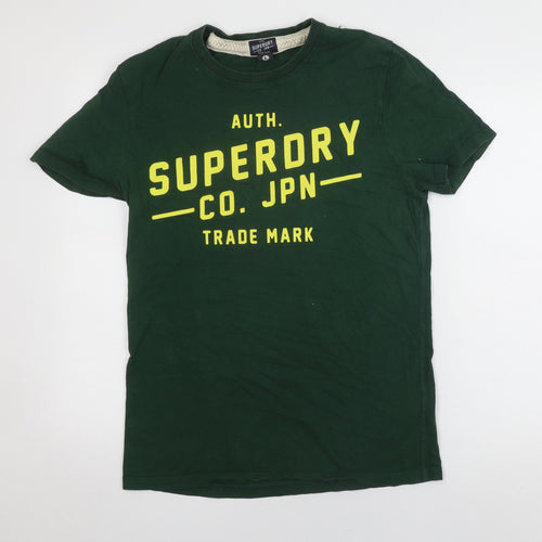 Superdry Men's Green Crew Neck T-Shirt, Size L