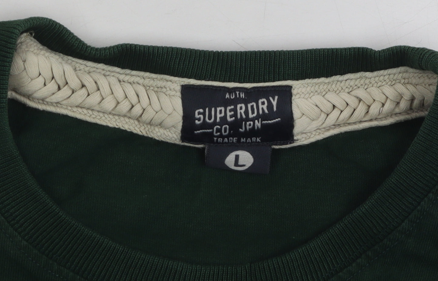 Superdry Men's Green Crew Neck T-Shirt, Size L