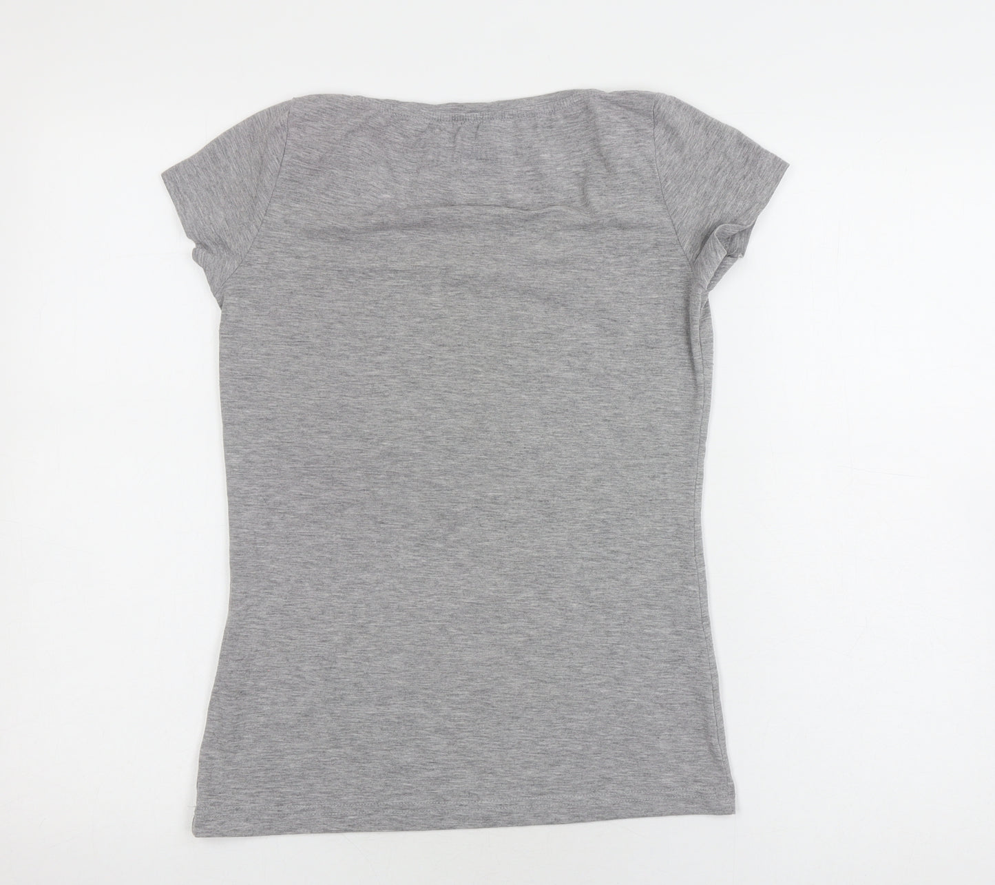 O'Neill Women's Grey Graphic T-Shirt S Scoop Neck